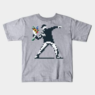 Flower Thrower Pixel Kids T-Shirt